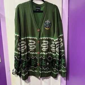 Hot Topic Harry Potter Slytherin Cardigan Sweater